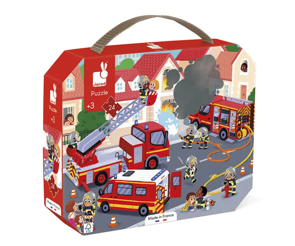 Juguetes Niños 3 Años^Janod Puzzle Bomberos 24 Piezas