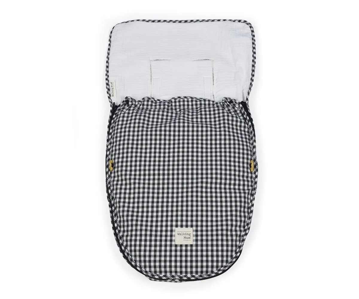 Sacos Carro Bebé^Walking Mum Saco Cuco 2 en 1 I Love Vichy Negro Entretiempo