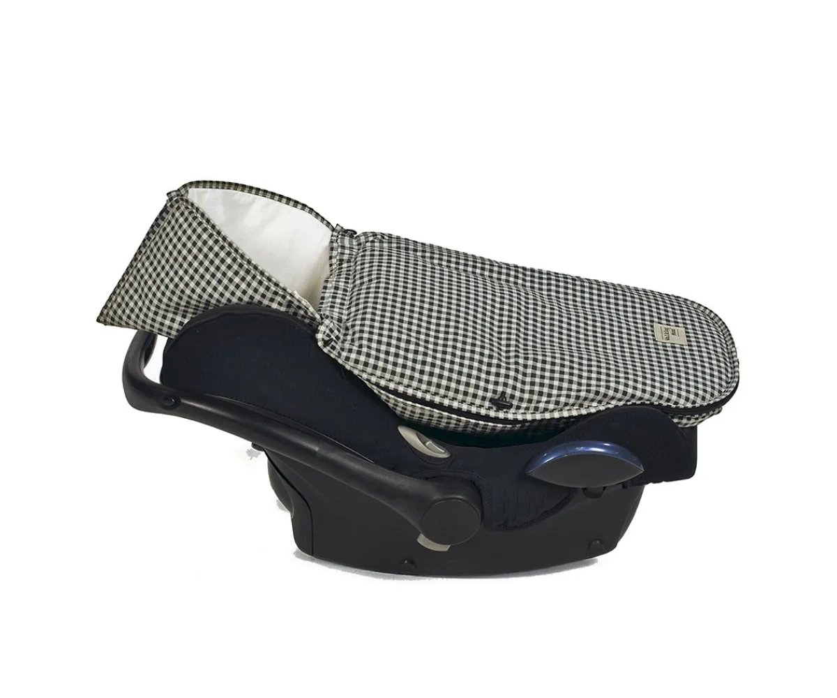 Sacos Carro Bebé^Walking Mum Saco Cuco 2 en 1 I Love Vichy Negro Entretiempo