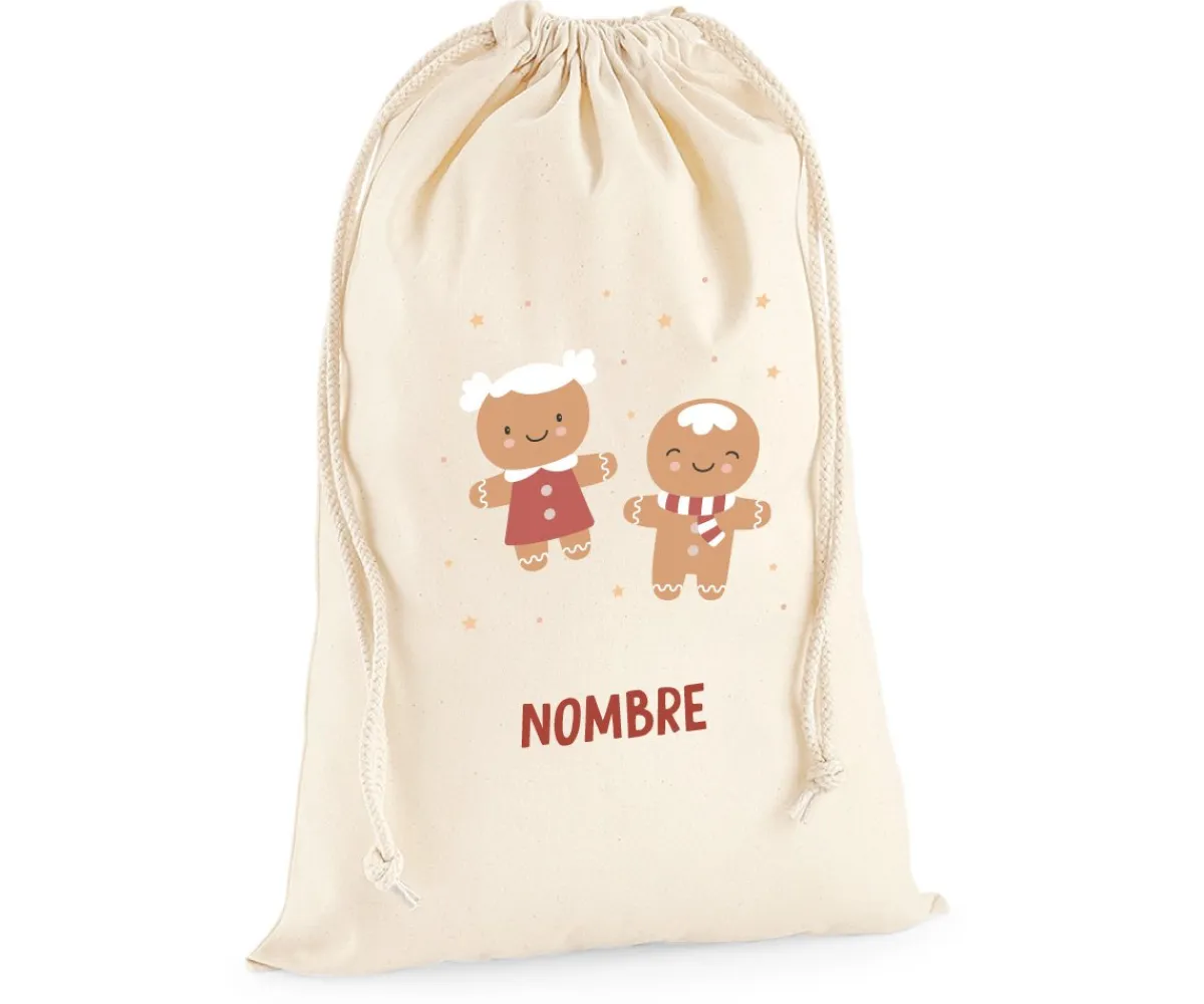 Sacos Navidad Personalizados^Tutete Saco Grande NOMBRE Personalizado Gingerbread Cookies