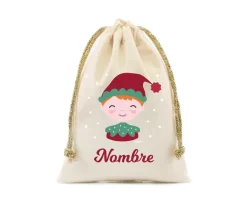 Sacos Navidad Personalizados^Tutete Saco Pequeño Personalizado para Regalos Elfo