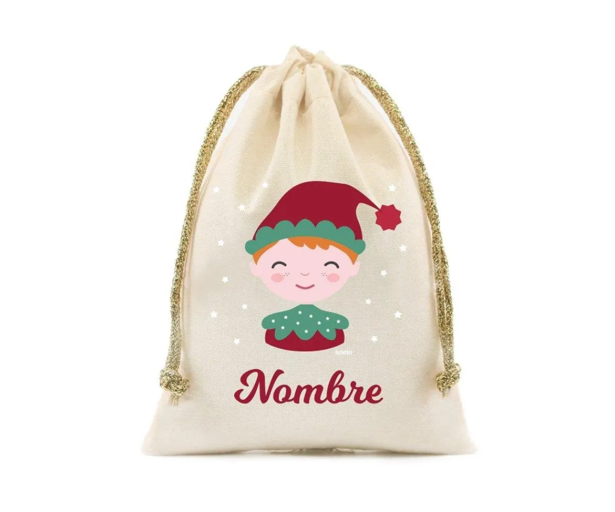 Sacos Navidad Personalizados^Tutete Saco Pequeño Personalizado para Regalos Elfo