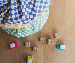 Sale Saco Reversible Noomad Vichy Purple Niños Organizadores De Juguetes|Organizadores