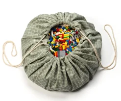 Saco Reversible Noomad Classic Orgánico Cuadros Green Organizadores|Organizadores De Juguetes