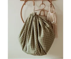 Saco Reversible Noomad Classic Orgánico Cuadros Green Organizadores|Organizadores De Juguetes