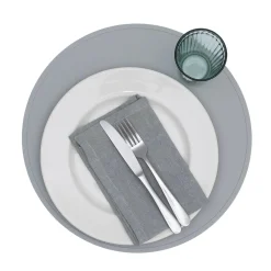 Salvamanteles Infantiles^We Might Be Tiny Salvamanteles Silicona Round Gris