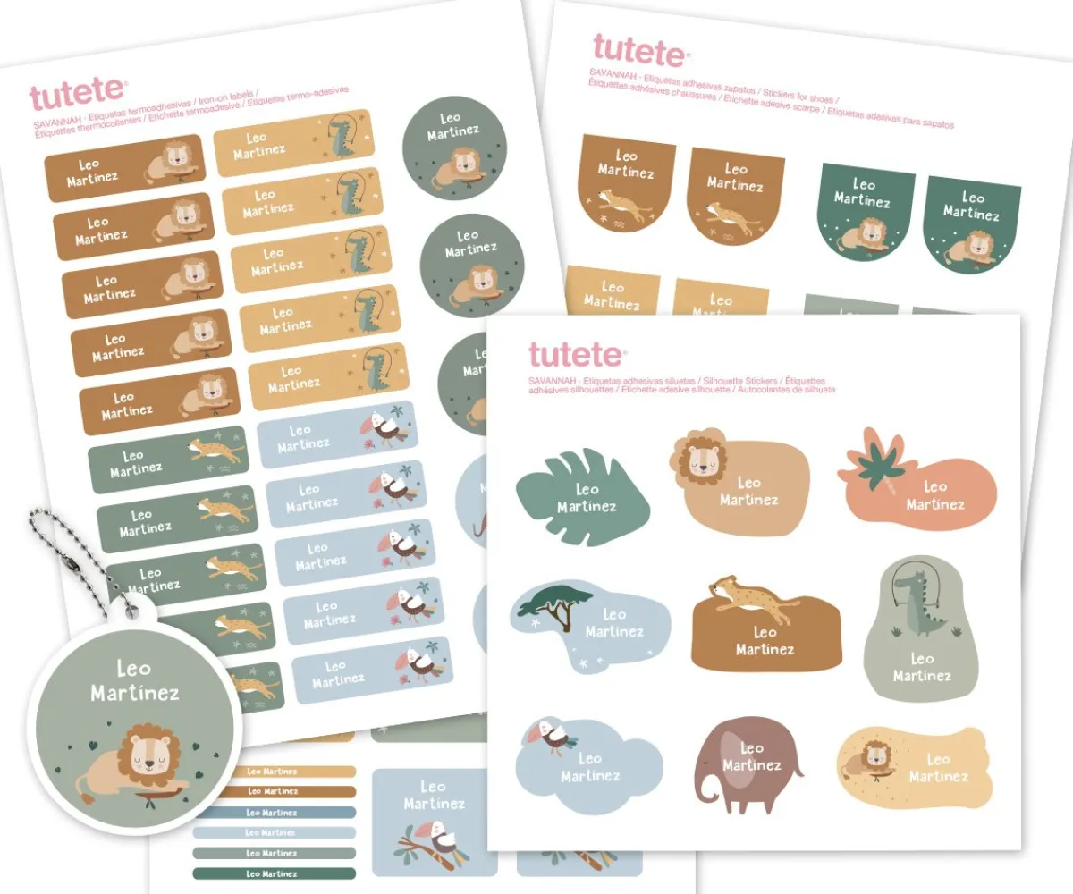 Hot Sello Personalizado + Combinado Termo y Pegatinas Savannah Etiquetas Personalizadas|Colecciones Vuelta Al Cole