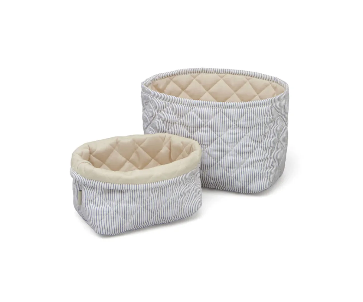 Organizadores^Cam Cam Set 2 Cestas Almacenamiento Classic Stripes Blue Praline