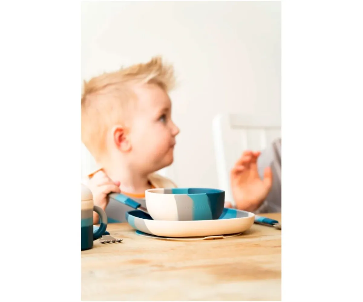 Cubiertos Infantiles^Grech & Co Set 3 Cubiertos Color Splash Desert Teal Ombre