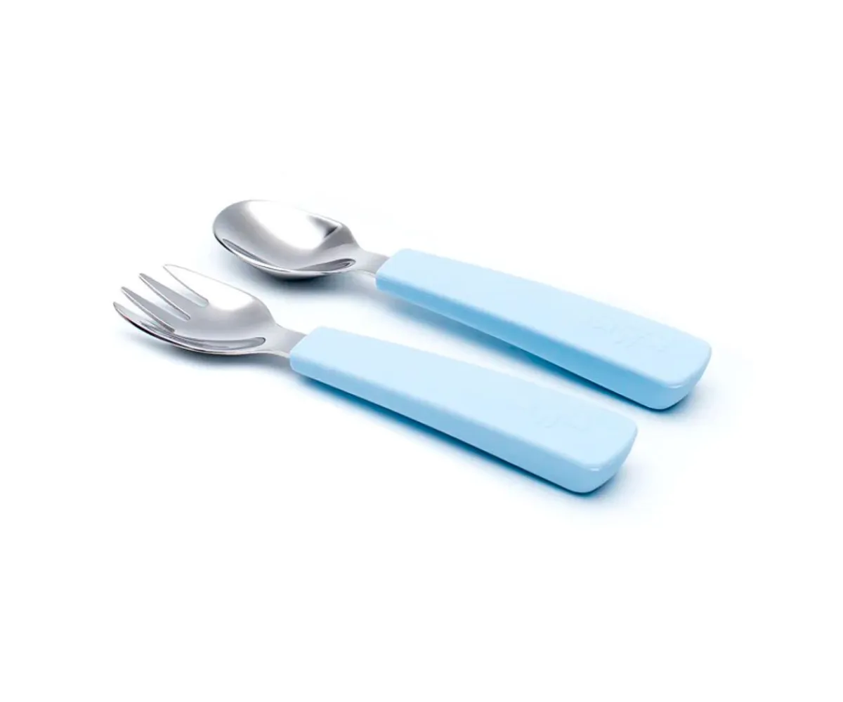 Cubiertos Infantiles^We Might Be Tiny Set 2 Cubiertos Feedie Azul Empolvado