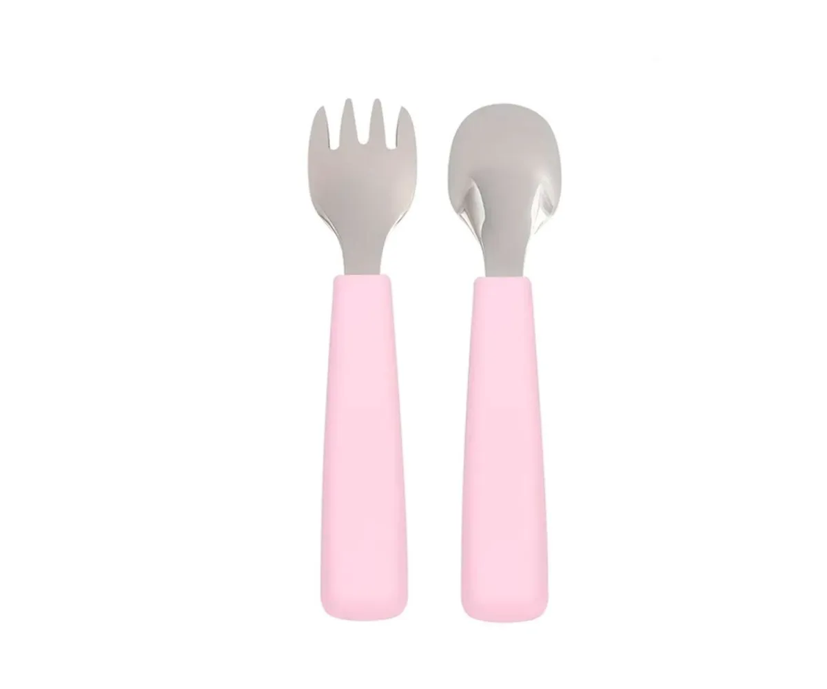 Cubiertos Infantiles^We Might Be Tiny Set 2 Cubiertos Feedie Rosa Empolvado