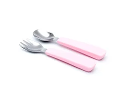 Cubiertos Infantiles^We Might Be Tiny Set 2 Cubiertos Feedie Rosa Empolvado