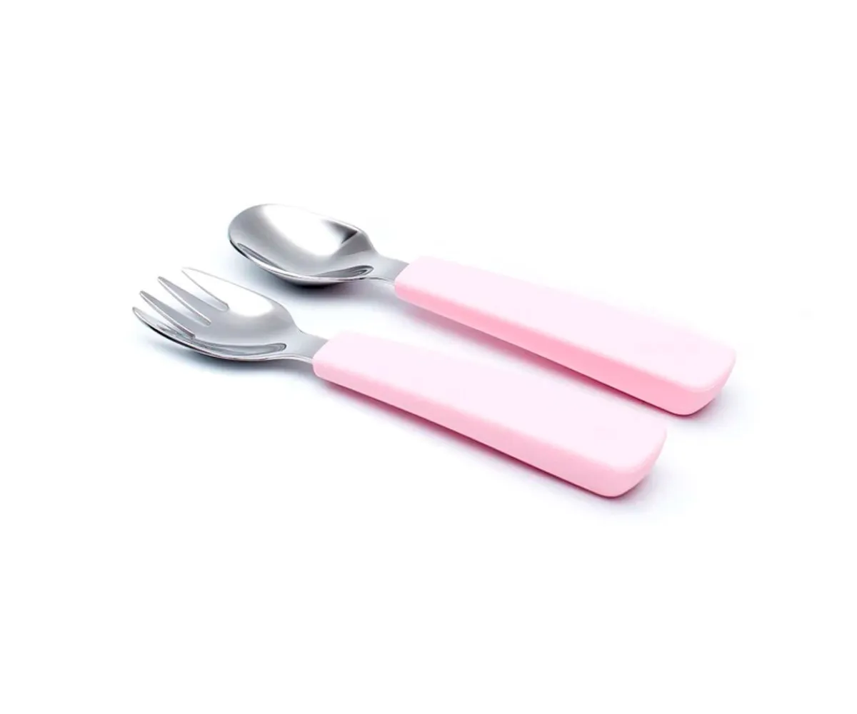Cubiertos Infantiles^We Might Be Tiny Set 2 Cubiertos Feedie Rosa Empolvado