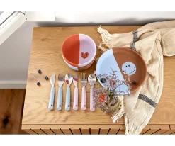 Cubiertos Infantiles^Lassig Set 3 Cubiertos Mango Silicona Happy Rascals Heart