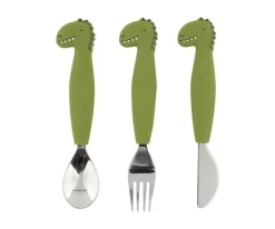 Cubiertos Infantiles^Trixie Set 3 Cubiertos Silicona Mr. Dino