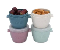 Set 4 Cubos Snack 177 ml Cajas De Almuerzo|Fiambreras Infantiles