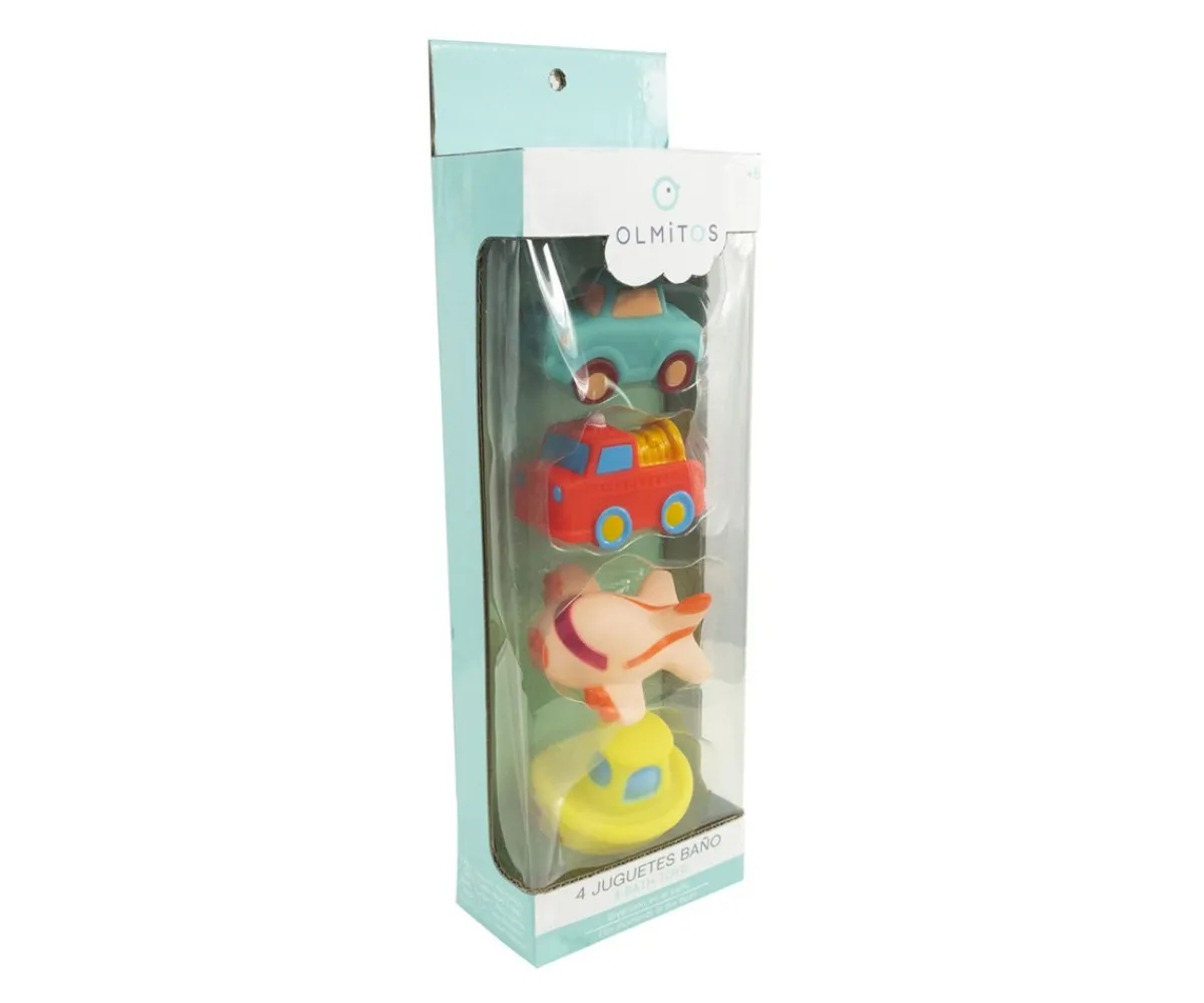 Outlet Set 4 Juguetes de Baño Vehicles Niños Juguetes De Baño|Juguetes Bebé 6 Meses
