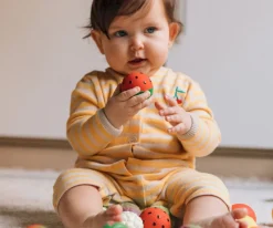 Clearance Set 3 Pelotas Sensoriales, Mordedor y Juguete de Baño Fruit Salad Niños Juguetes Para Niños De Un Año|Juguetes Para Recién Nacidos