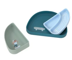 Vajilla Infantil^Lassig Set 3 Platos Silicona Tiny Team Dog