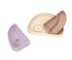Vajilla Infantil^Lassig Set 3 Platos Silicona Tiny Team Cat