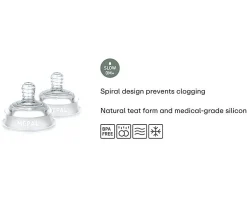 Tetinas^Mepal Set 2 Tetinas Para Biberón Mio Flujo Lento