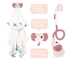 Online Set Baño Ducha Elefante y Capa Rosa Niños Juguetes Para Recién Nacidos|Juguetes De Baño