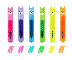 Outlet Set de 6 Mini Subrayadores Highighters Teddy Bear Material Escolar|Manualidades Para Niños