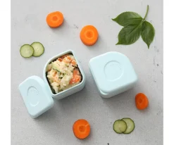 Fiambreras Infantiles^Miniware Set de Caja Bento y 2 Silipods de Silicona Acero Aqua