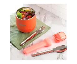 Set de Cubiertos de Viaje Rosa Vajilla Infantil|Cubiertos Infantiles