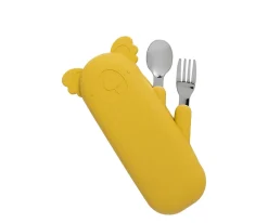 Best Set de Cubiertos Koala Zoe Mostaza Vajilla Infantil|Cubiertos Infantiles