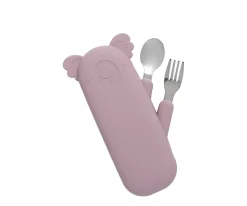Hot Set de Cubiertos Koala Zoe Malva Comer Al Aire Libre|Vajilla Infantil