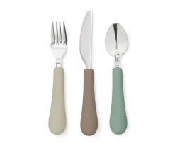 Cubiertos Infantiles^Cam Cam Set de Cubiertos Olive Mix