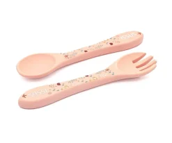 Hot Set de Cuchara y Tenedor de Silicona Pulpo Cubiertos Infantiles|Comer Al Aire Libre