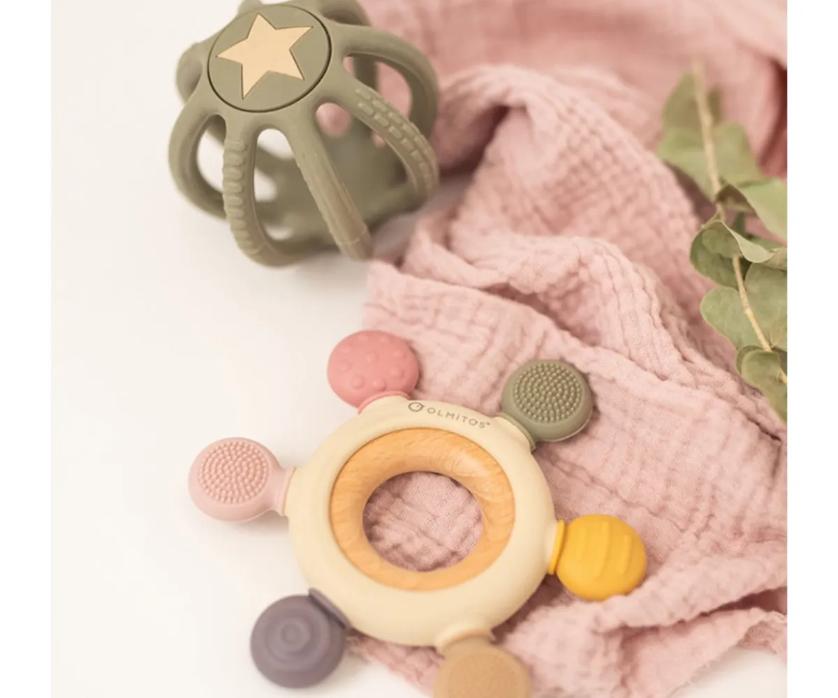 Online Set de Mordedores Sensoriales Silicona Pink Mordedores|Sonajeros Bebé