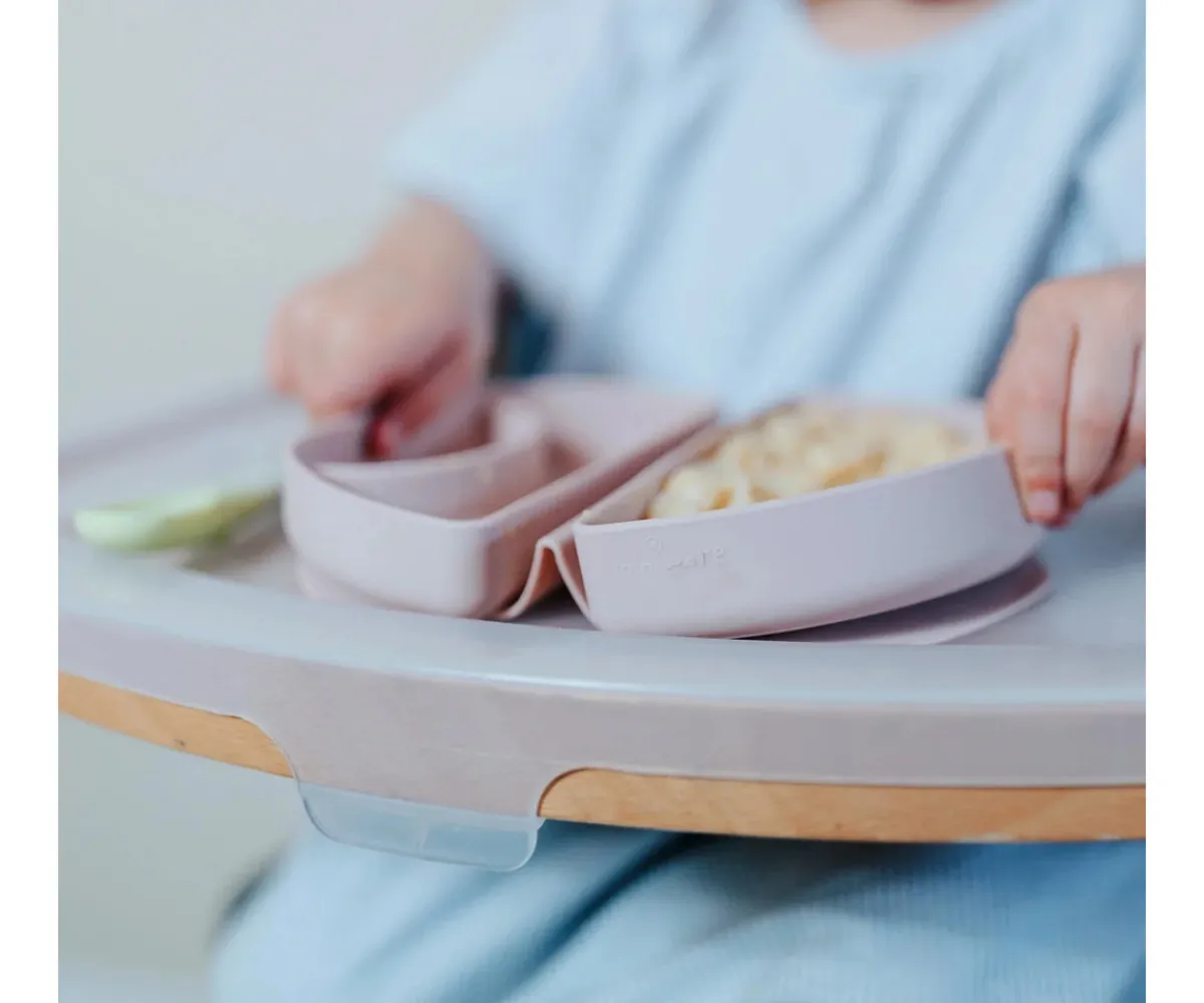 Vajilla Infantil^Miniware Set de Plato y Cuchara de Silicona Plegable Sage