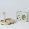 Vajilla Infantil^Miniware Set de Plato y Cuchara de Silicona Plegable Avena