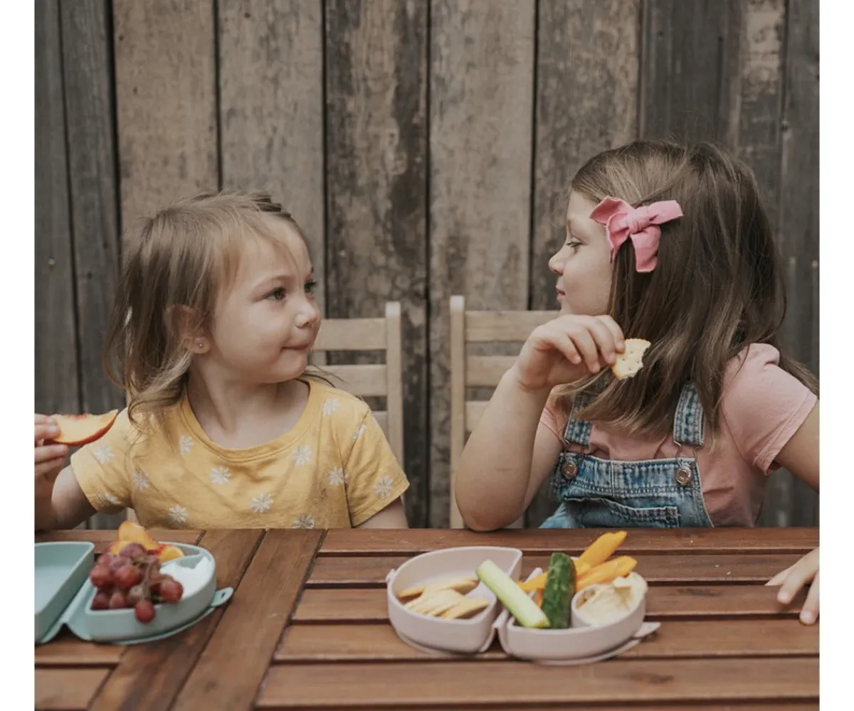 Vajilla Infantil^Miniware Set de Plato y Cuchara de Silicona Plegable Pink/Cotton Candy