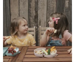 Vajilla Infantil^Miniware Set de Plato y Cuchara de Silicona Plegable Azul