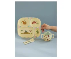 Best Set de Vajilla Infantil 4 Piezas Sweet jungle Print Baby Led Weaning|Vajilla Infantil