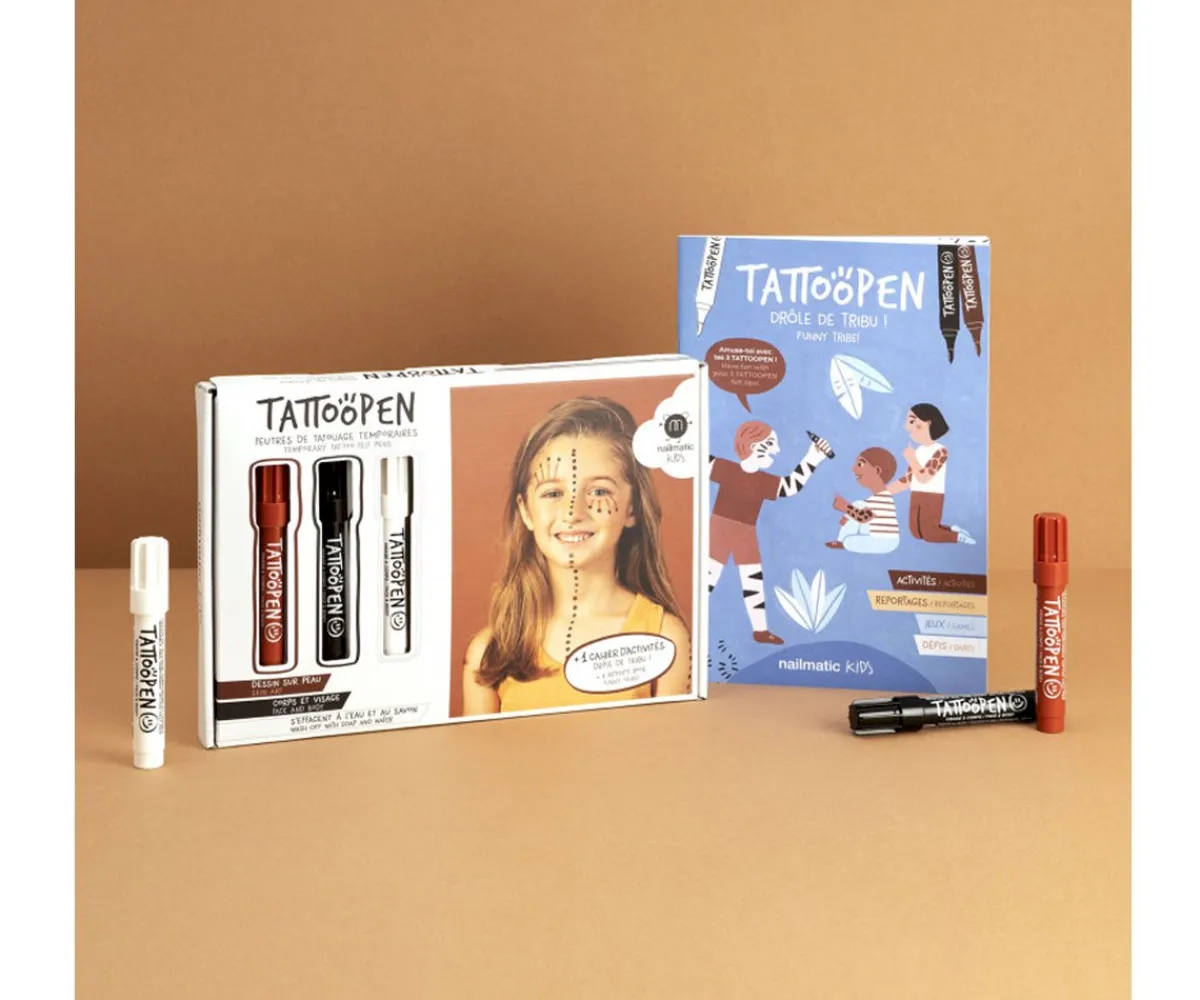 Pintura De Uñas, Brillos Y Tattoos^Nailmatic Set Funny Tribe de Rotuladores Tatuaje