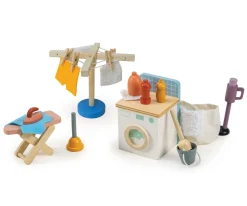 Casa De Muñecas De Madera^Tender Leaf Set Lavandería Casa de Muñecas