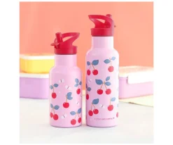 Botellas De Acero^A Little Lovely Company Set Tapa Pajita y Cepillo Cherries