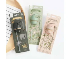 Botellas De Acero^A Little Lovely Company Set Tapa Pajita y Cepillo Savanna