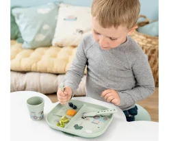 Hot Set Vajilla con Ventosa Foodie Tiny Farm Green Niños Regalos Para Niños|Vajilla Infantil