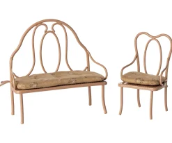 Casa De Muñecas De Madera^Maileg Silla Vintage Mini Dark Powder