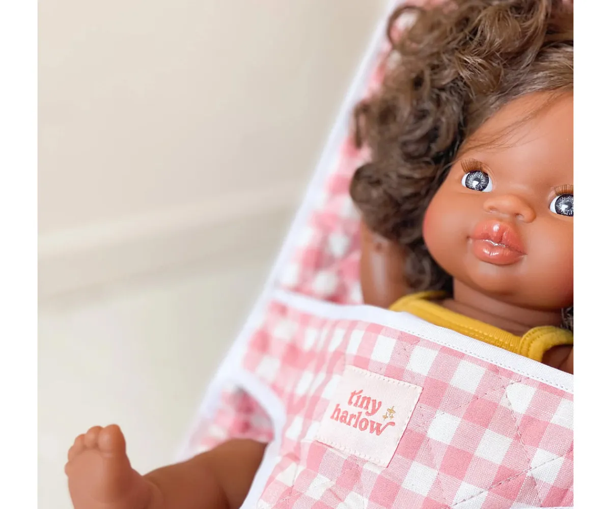 Carritos Muñecas^Tiny Harlow Silleta para Muñecas Vichy Rosa