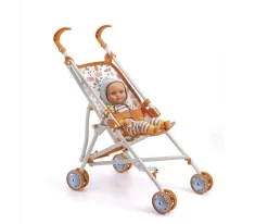 Carritos Muñecas^Djeco Silleta para Muñeco Gris y Naranja