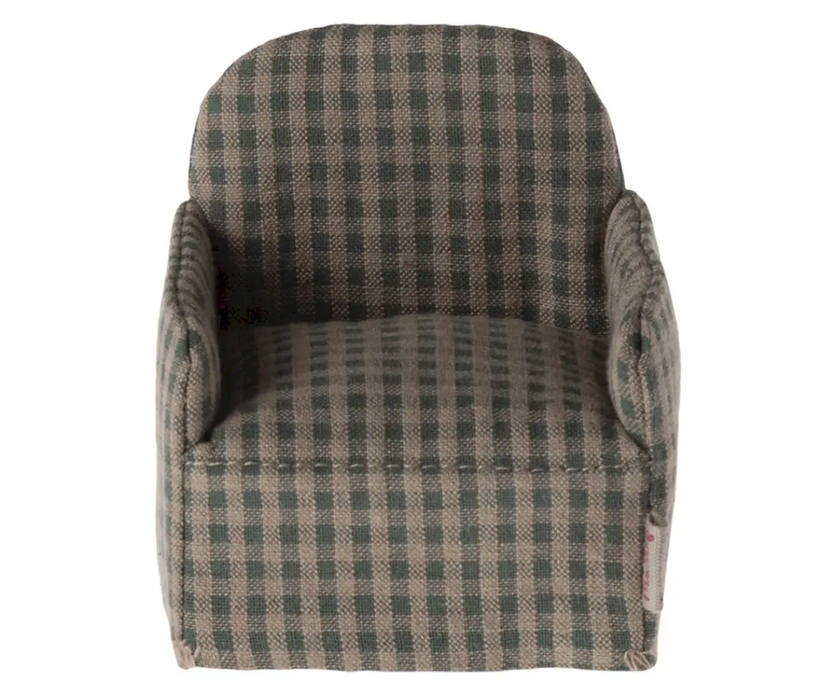 Casa De Muñecas De Madera^Maileg Sillón Ratón Green Checker