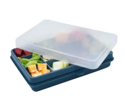 Clearance Snackle Box Azul Luxe Cajas De Almuerzo|Fiambreras Infantiles
