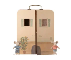 Clearance SuitCase Hermana y Hermano Raton Pequeños Niños Casa De Muñecas De Madera|Juguetes De Viaje